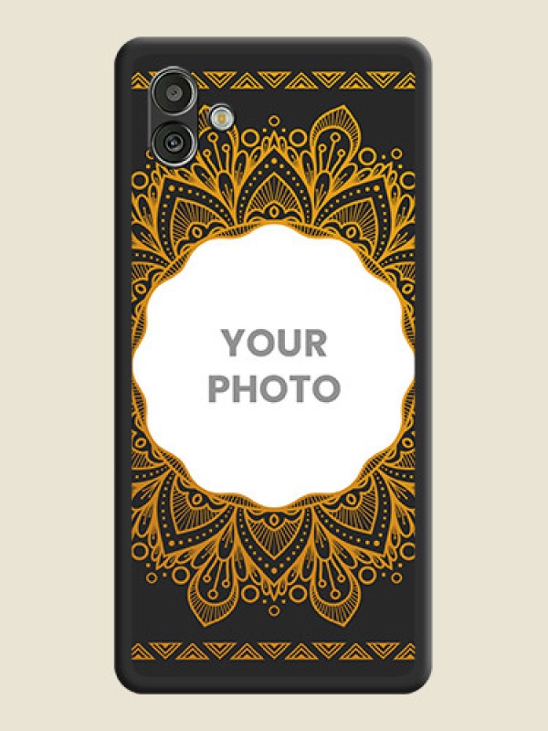 Custom Round Image with Floral Design on Photo on Space Black Soft Matte Mobile Cover - Samsung Galaxy A04 - alternate view