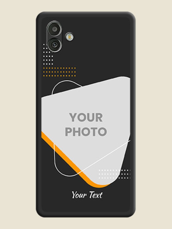 Custom Yellow Triangle on Photo on Space Black Soft Matte Phone Cover - Samsung Galaxy A04 - alternate view