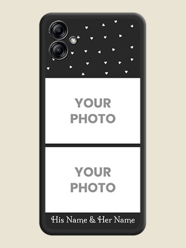 Custom Miniature Love Symbols with Name on Space Black Custom Soft Matte Back Cover - Samsung Galaxy A04e - alternate view