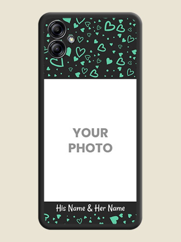 Custom Sea Green Indefinite Love Pattern on Photo on Space Black Soft Matte Mobile Cover - Samsung Galaxy A04e - alternate view