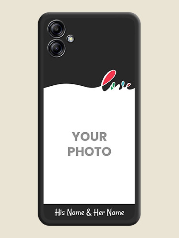 Custom Fall in Love Pattern with Picture on Photo on Space Black Soft Matte Mobile Case - Samsung Galaxy A04e - alternate view