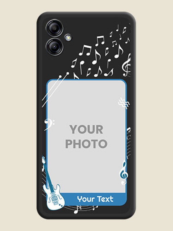 Custom Musical Theme Design with Text on Photo on Space Black Soft Matte Mobile Case - Samsung Galaxy A04e - alternate view