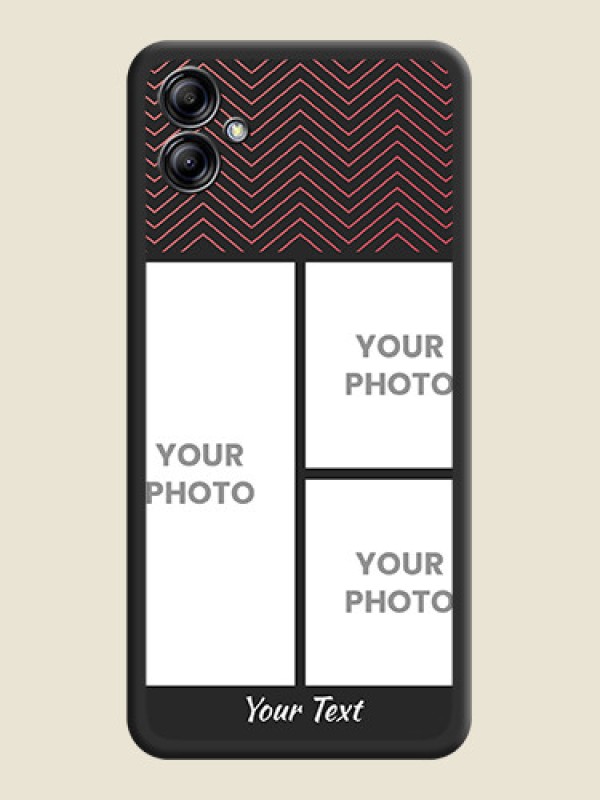 Custom Wave Pattern with 3 Image Holder on Space Black Custom Soft Matte Back Cover - Samsung Galaxy A04e - alternate view