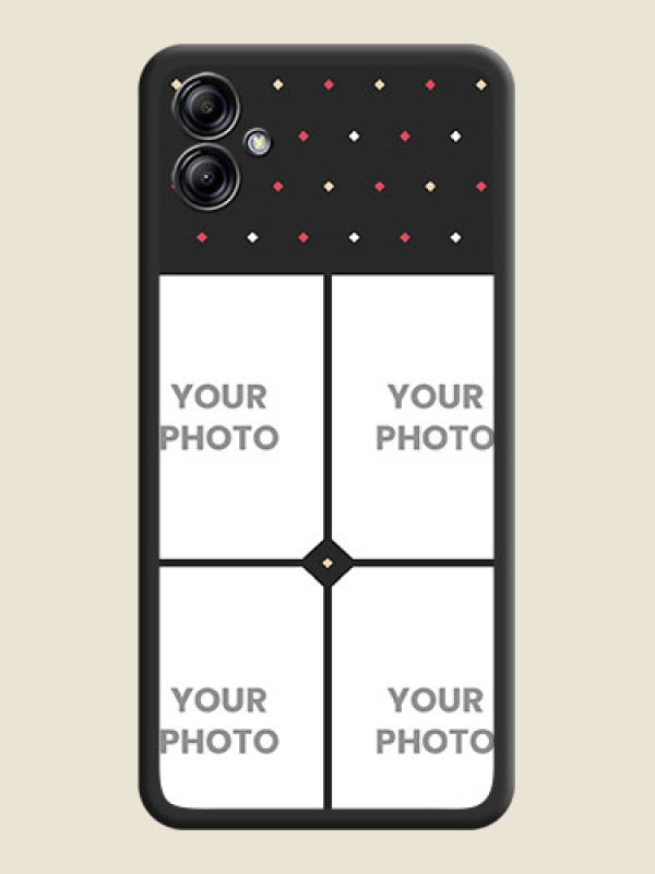 Custom Multicolor Dotted Pattern with 4 Image Holder on Space Black Custom Soft Matte Phone Cases - Samsung Galaxy A04e - alternate view