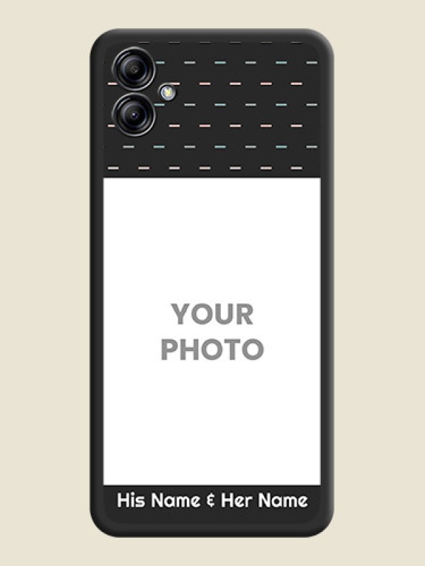 Custom Line Pattern Design with Text on Space Black Custom Soft Matte Phone Back Cover - Samsung Galaxy A04e - alternate view