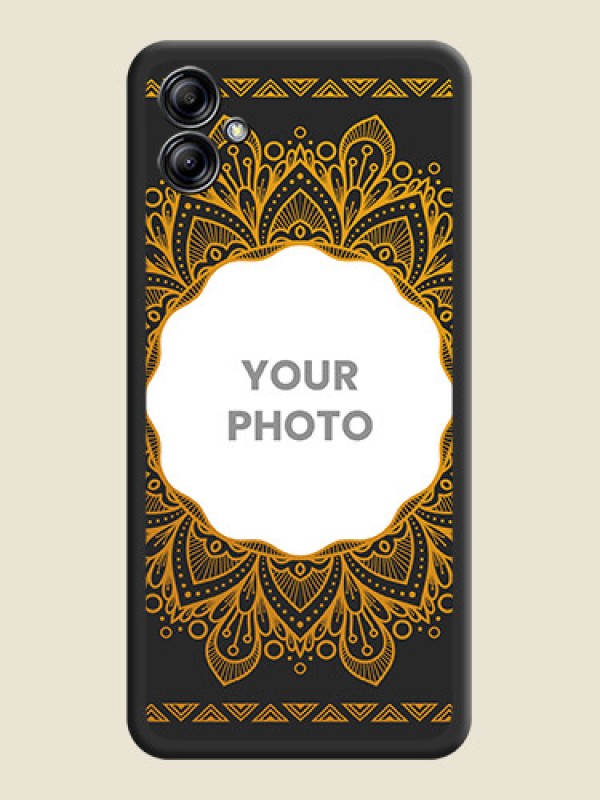 Custom Round Image with Floral Design on Photo on Space Black Soft Matte Mobile Cover - Samsung Galaxy A04e - alternate view