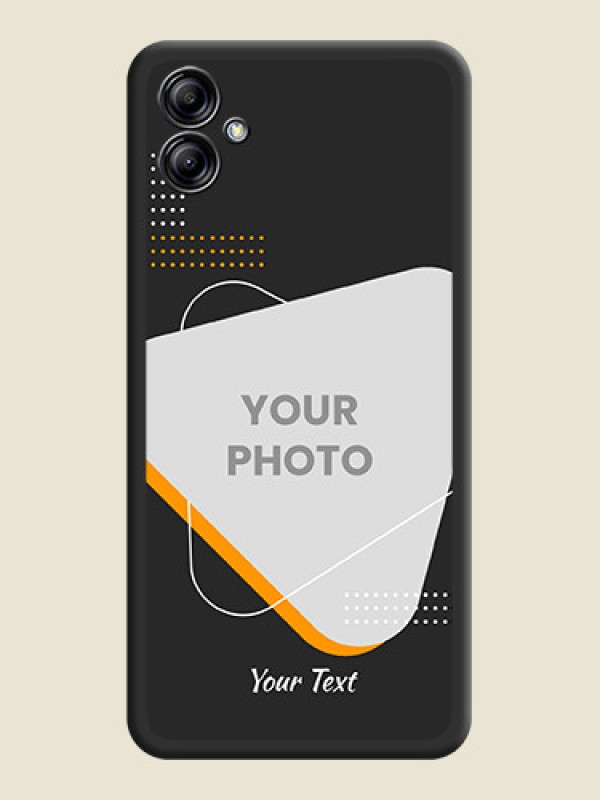 Custom Yellow Triangle on Photo on Space Black Soft Matte Phone Cover - Samsung Galaxy A04e - alternate view