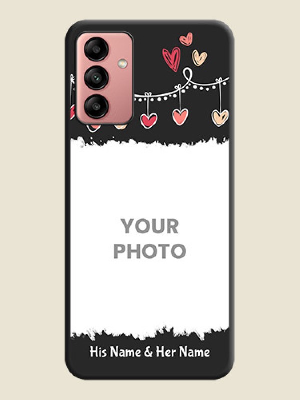 Custom Pink Love Hangings with Name on Space Black Custom Soft Matte Phone Cases - Galaxy A04s - alternate view