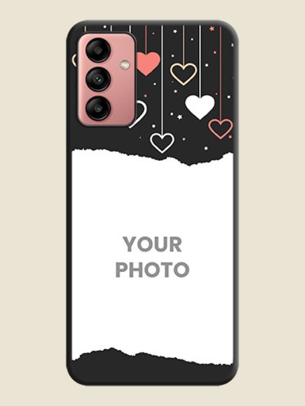 Custom Love Hangings with Splash Wave Picture on Space Black Custom Soft Matte Phone Back Cover - Galaxy A04s - alternate view