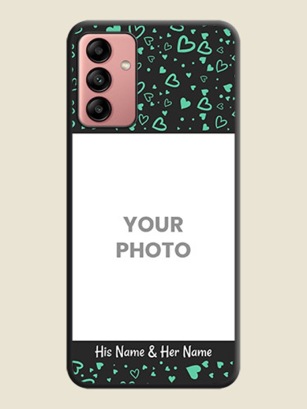 Custom Sea Green Indefinite Love Pattern on Photo on Space Black Soft Matte Mobile Cover - Galaxy A04s - alternate view