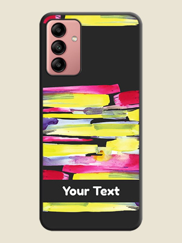 Custom Brush Coloured on Space Black Personalized Soft Matte Phone Covers - Galaxy A04s - alternate view