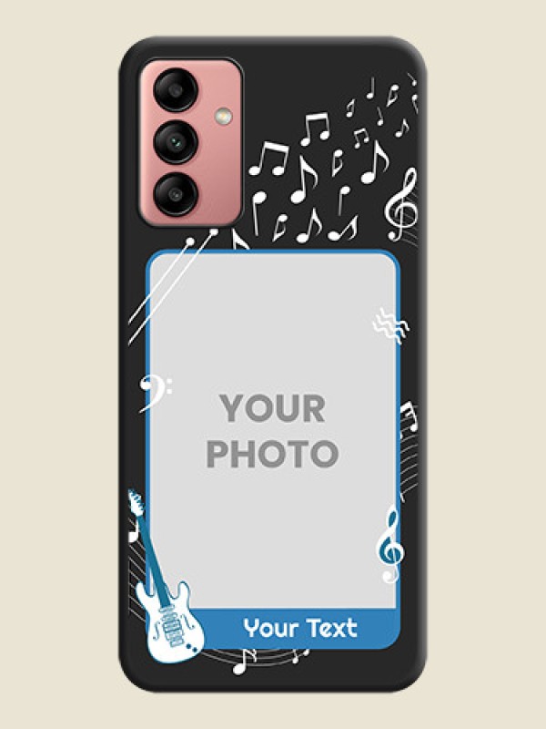 Custom Musical Theme Design with Text on Photo on Space Black Soft Matte Mobile Case - Galaxy A04s - alternate view