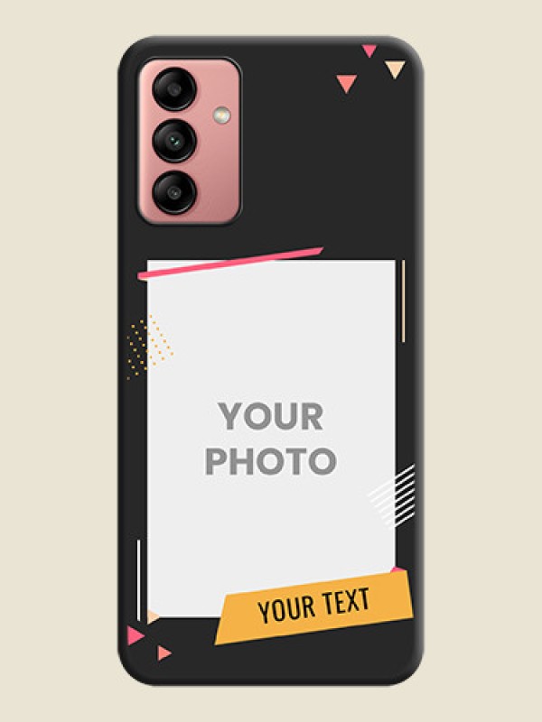 Custom Photo Frame with Triangle Small Dots on Photo on Space Black Soft Matte Back Cover - Galaxy A04s - alternate view