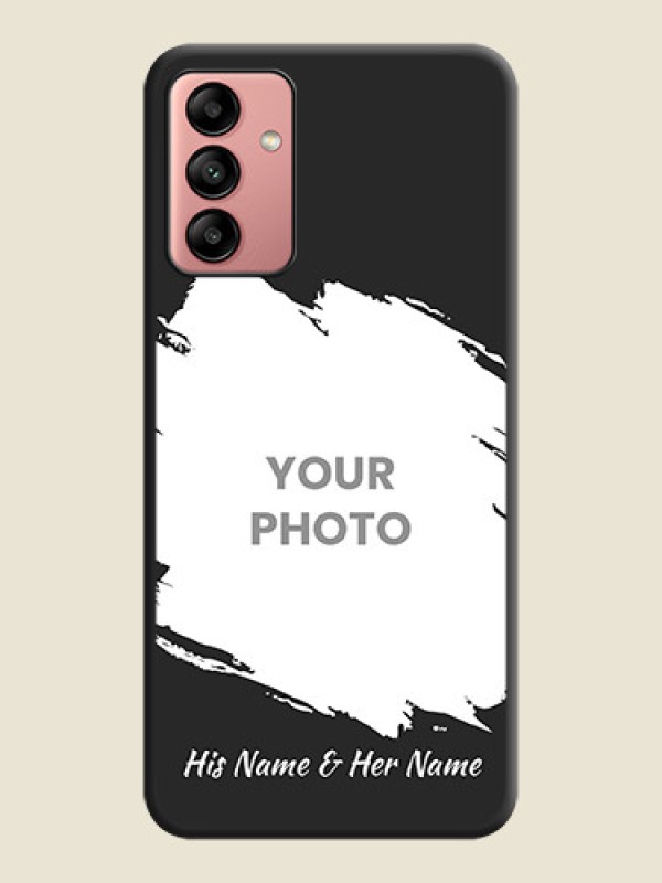 Custom Grunge Brush Strokes on Photo on Space Black Soft Matte Back Cover - Galaxy A04s - alternate view