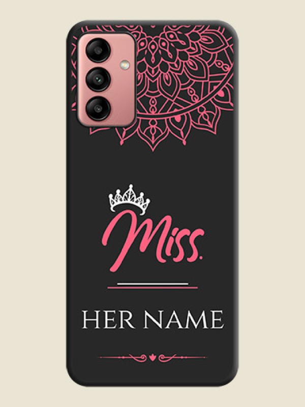 Custom Mrs Name with Floral Design on Space Black Personalized Soft Matte Phone Covers - Galaxy A04s - alternate view