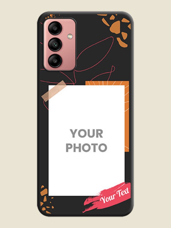 Custom Orange Photo Frame on Space Black Custom Soft Matte Phone Back Cover - Galaxy A04s - alternate view