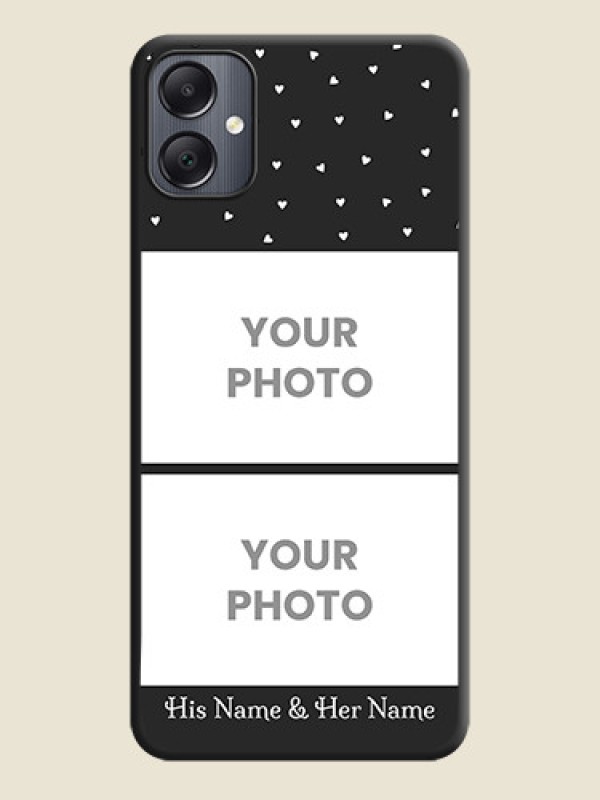 Custom Miniature Love Symbols with Name On Space Black Custom Soft Matte Mobile Back Cover - Galaxy A05 - alternate view