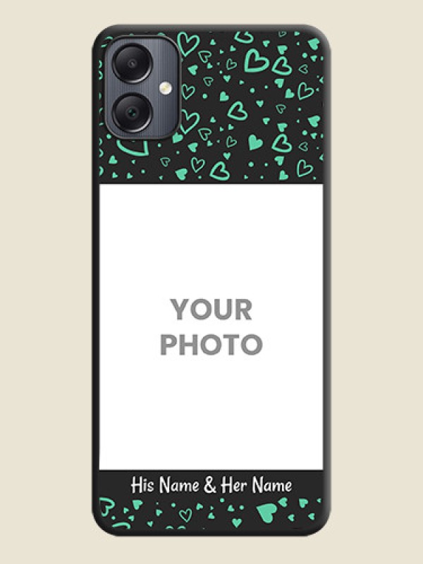 Custom Sea Green Indefinite Love Pattern on Photo On Space Black Custom Soft Matte Mobile Back Cover - Galaxy A05 - alternate view