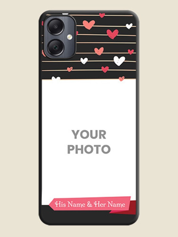 Custom Love Pattern with Name on Pink Ribbon  on Photo On Space Black Custom Soft Matte Mobile Back Cover - Galaxy A05 - alternate view