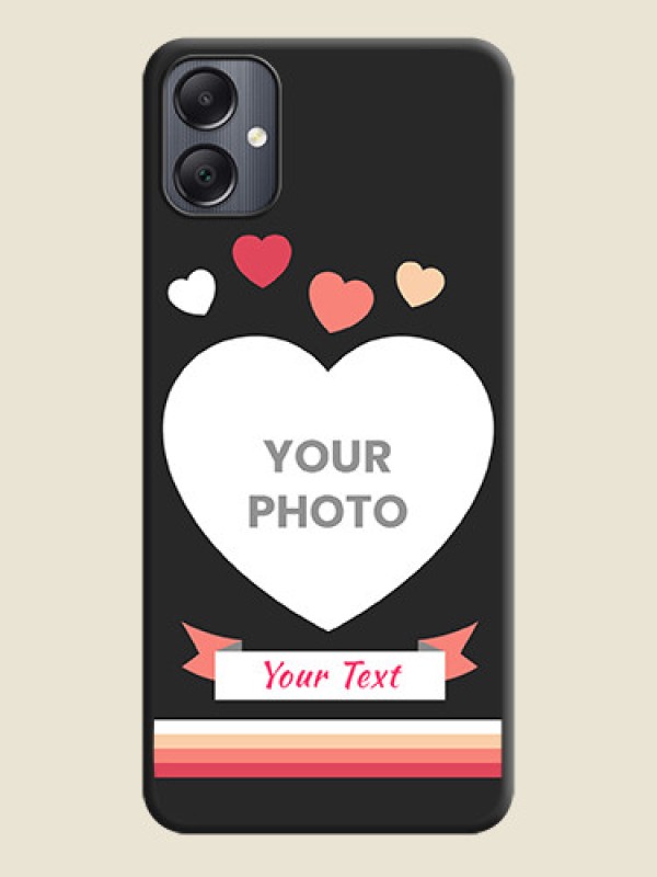 Custom Love Shaped Photo with Colorful Stripes On Space Black Custom Soft Matte Mobile Back Cover - Galaxy A05 - alternate view