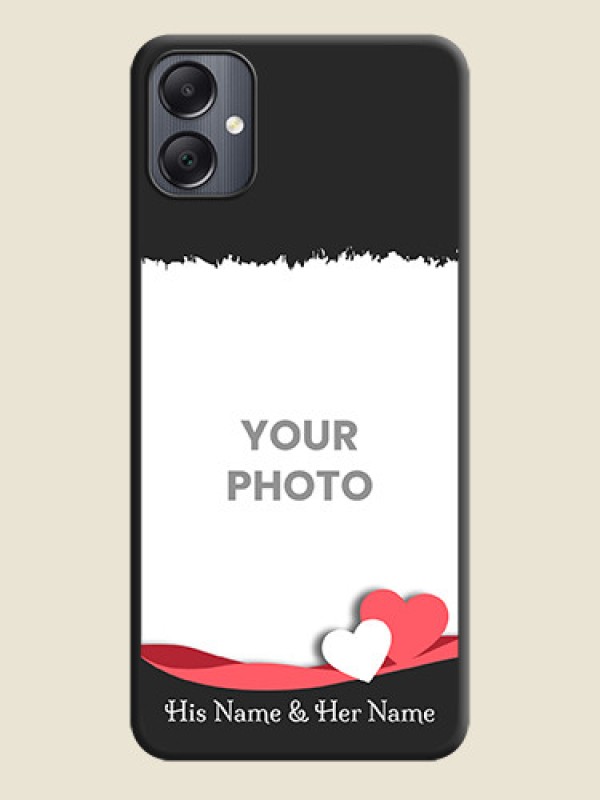 Custom Pin Color Love Shaped Ribbon Design with Text On Space Black Custom Soft Matte Mobile Back Cover - Galaxy A05 - alternate view