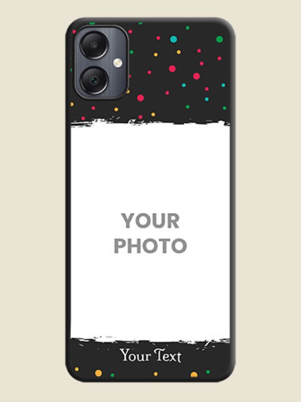 Custom Multicolor Dotted Pattern with Text  On Space Black Custom Soft Matte Mobile Back Cover - Galaxy A05 - alternate view