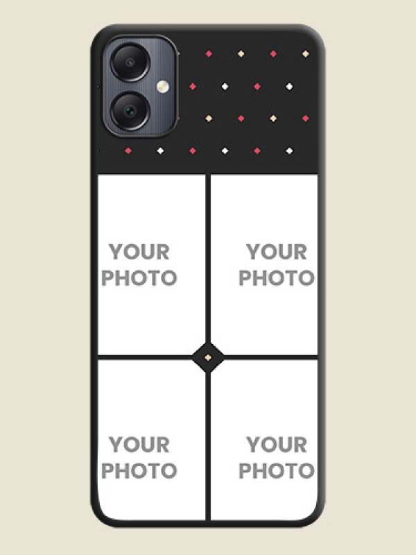 Custom Multicolor Dotted Pattern with 4 Image Holder On Space Black Custom Soft Matte Mobile Back Cover - Galaxy A05 - alternate view