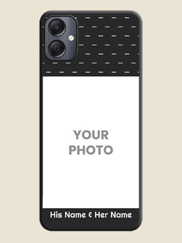 Custom Line Pattern Design with Text On Space Black Custom Soft Matte Mobile Back Cover - Galaxy A05 - alternate view