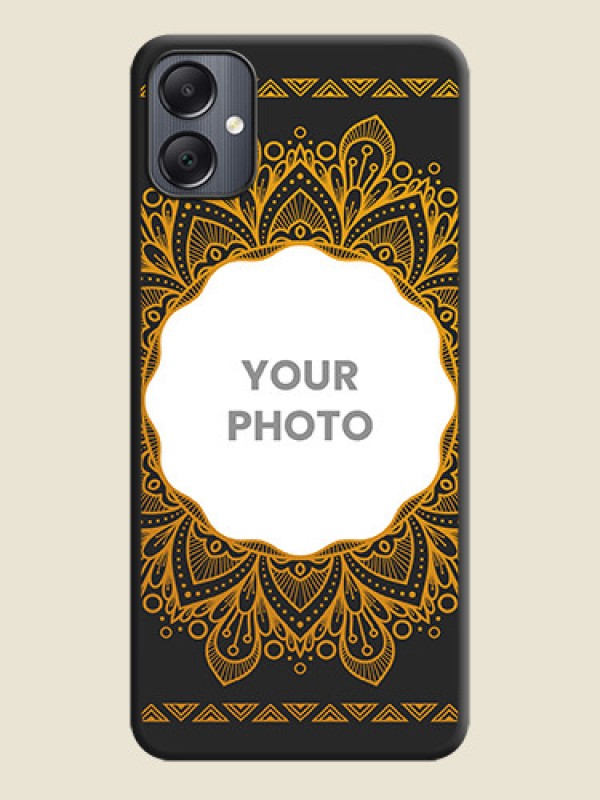 Custom Round Image with Floral Design On Space Black Custom Soft Matte Mobile Back Cover - Galaxy A05 - alternate view