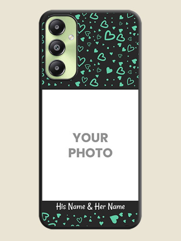 Custom Sea Green Indefinite Love Pattern on Photo On Space Black Custom Soft Matte Mobile Back Cover - Galaxy A05s - alternate view