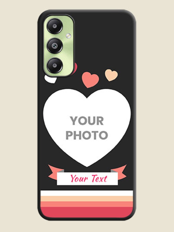 Custom Love Shaped Photo with Colorful Stripes On Space Black Custom Soft Matte Mobile Back Cover - Galaxy A05s - alternate view