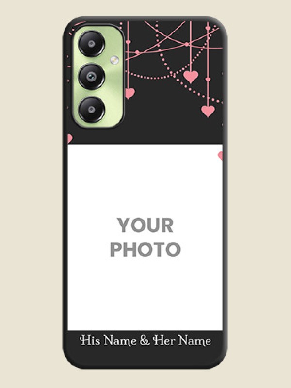 Custom Pink Love Hangings with Text On Space Black Custom Soft Matte Mobile Back Cover - Galaxy A05s - alternate view