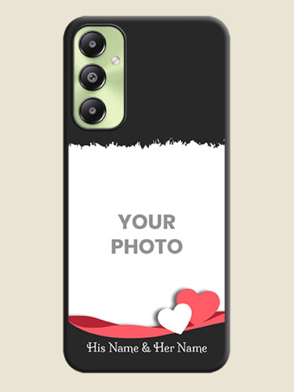 Custom Pin Color Love Shaped Ribbon Design with Text On Space Black Custom Soft Matte Mobile Back Cover - Galaxy A05s - alternate view