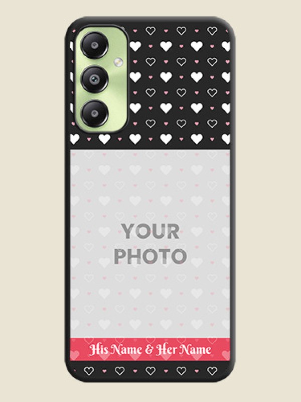 Custom White Color Love Symbols with Text Design on Photo On Space Black Custom Soft Matte Mobile Back Cover - Galaxy A05s - alternate view