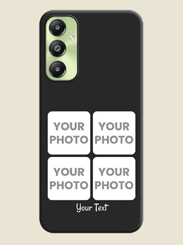 Custom Floral Art with 6 Image Holder on Photo On Space Black Custom Soft Matte Mobile Back Cover - Galaxy A05s - alternate view