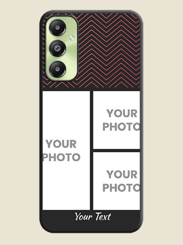 Custom Wave Pattern with 3 Image Holder On Space Black Custom Soft Matte Mobile Back Cover - Galaxy A05s - alternate view