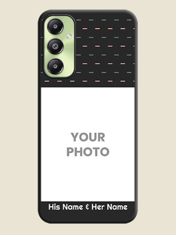 Custom Line Pattern Design with Text On Space Black Custom Soft Matte Mobile Back Cover - Galaxy A05s - alternate view