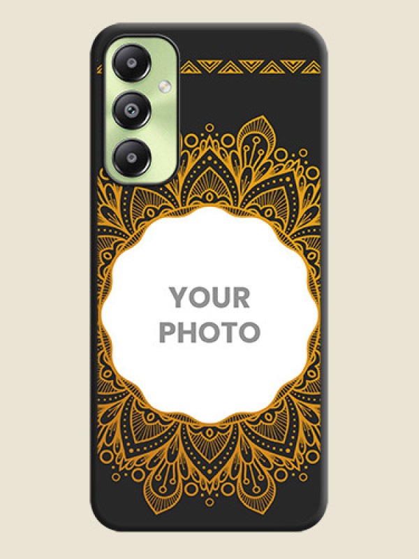 Custom Round Image with Floral Design On Space Black Custom Soft Matte Mobile Back Cover - Galaxy A05s - alternate view