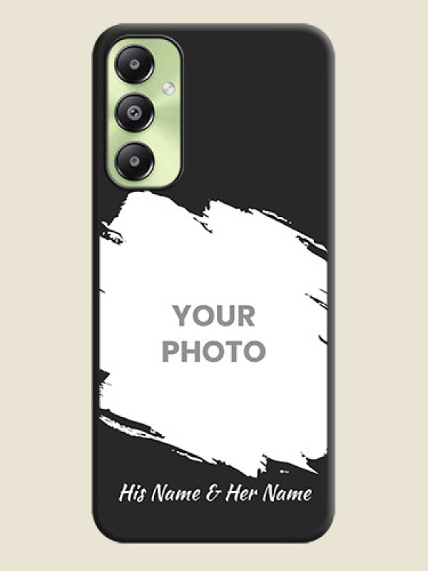 Custom Grunge Brush Strokes on Photo  On Space Black Custom Soft Matte Mobile Back Cover - Galaxy A05s - alternate view