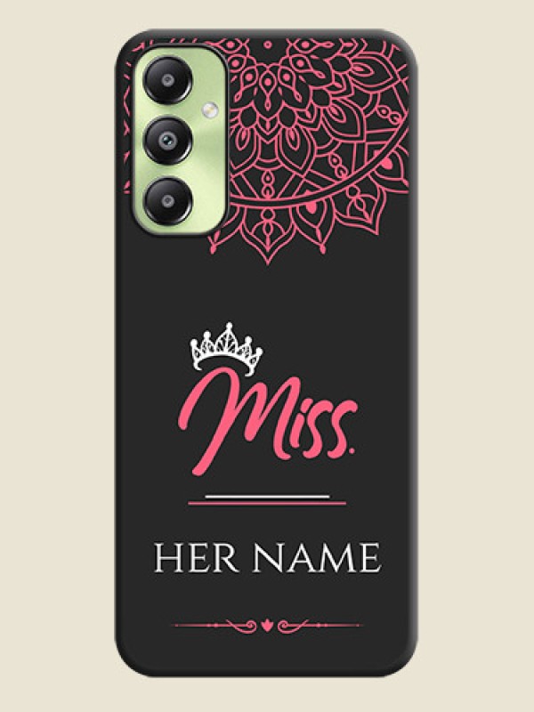 Custom Mrs Name with Floral Design On Space Black Custom Soft Matte Mobile Back Cover - Galaxy A05s - alternate view