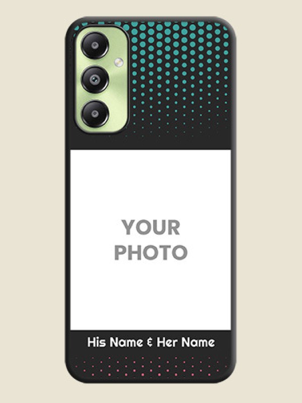 Custom Faded Dots with Grunge Photo Frame and Text On Space Black Custom Soft Matte Mobile Back Cover - Galaxy A05s - alternate view