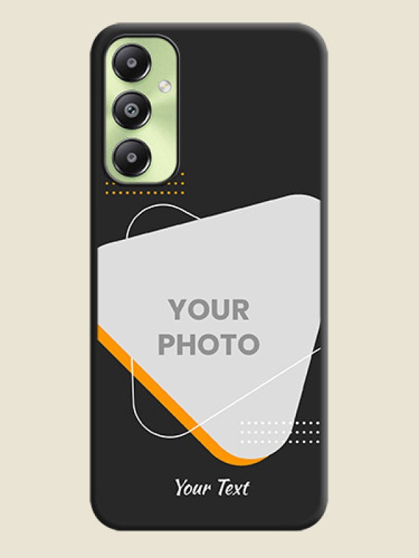 Custom Yellow Triangle on Photo On Space Black Custom Soft Matte Mobile Back Cover - Galaxy A05s - alternate view