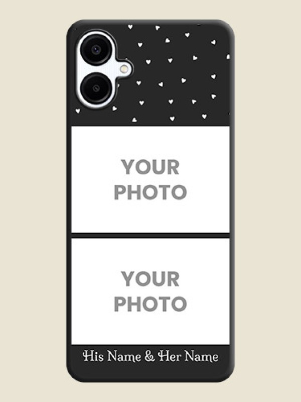 Custom Miniature Love Symbols with Name On Space Black Custom Soft Matte Mobile Back Cover - Galaxy A06 - alternate view