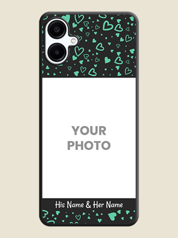 Custom Sea Green Indefinite Love Pattern on Photo On Space Black Custom Soft Matte Mobile Back Cover - Galaxy A06 - alternate view