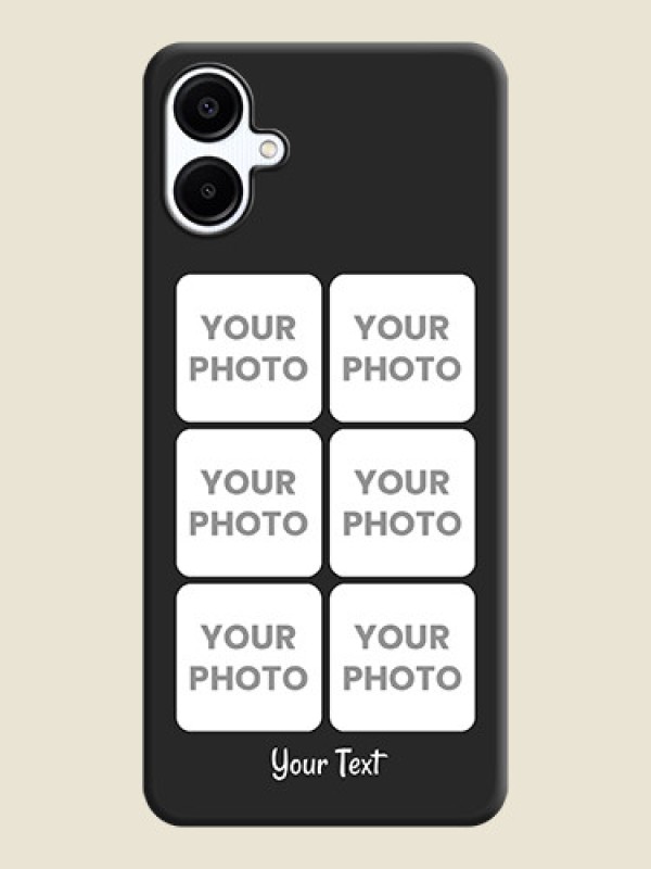 Custom Floral Art with 6 Image Holder on Photo On Space Black Custom Soft Matte Mobile Back Cover - Galaxy A06 - alternate view