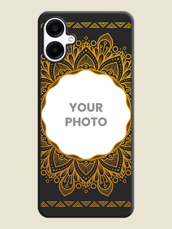 Custom Round Image with Floral Design On Space Black Custom Soft Matte Mobile Back Cover - Galaxy A06 - alternate view