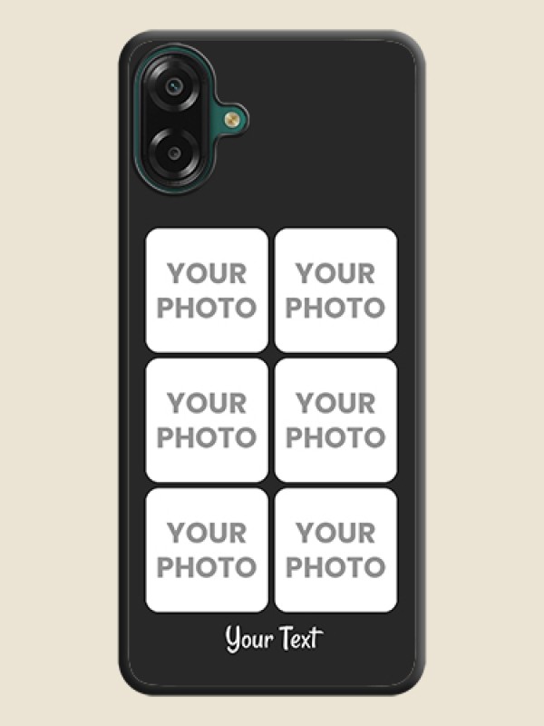 Custom Floral Art with 6 Image Holder on Photo On Space Black Custom Soft Matte Mobile Back Cover - Samsung Galaxy A07 - alternate view