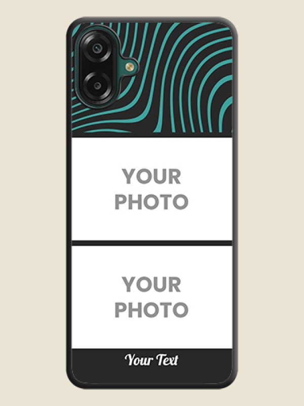 Custom Wave Pattern with 2 Image Holder On Space Black Custom Soft Matte Mobile Back Cover - Samsung Galaxy A07 - alternate view