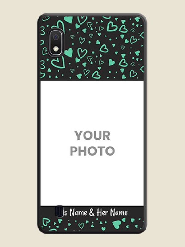 Custom Sea Green Indefinite Love Pattern on Photo on Space Black Soft Matte Mobile Cover - Galaxy A10 - alternate view