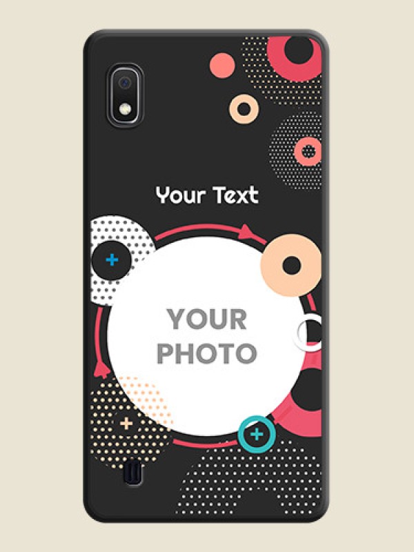 Custom Multicoloured Round Image on Personalised Space Black Soft Matte Cases - Galaxy A10 - alternate view
